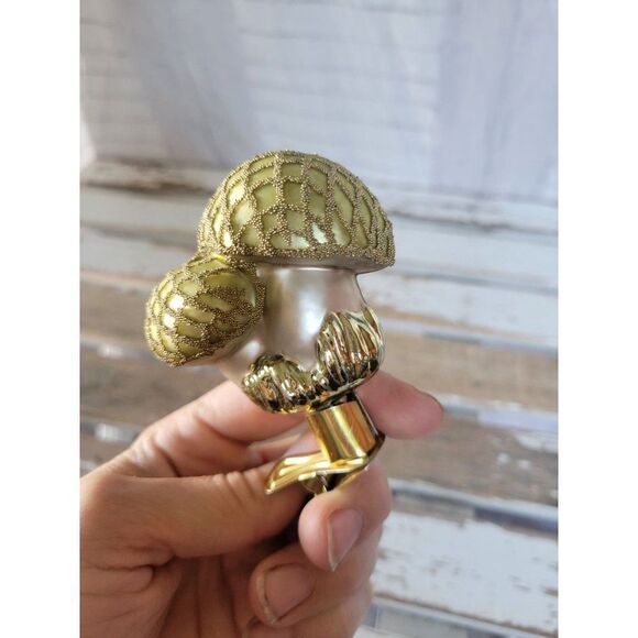 Green Glass mushroom clip-on ornament Xmas unique tree - Picture 4 of 7